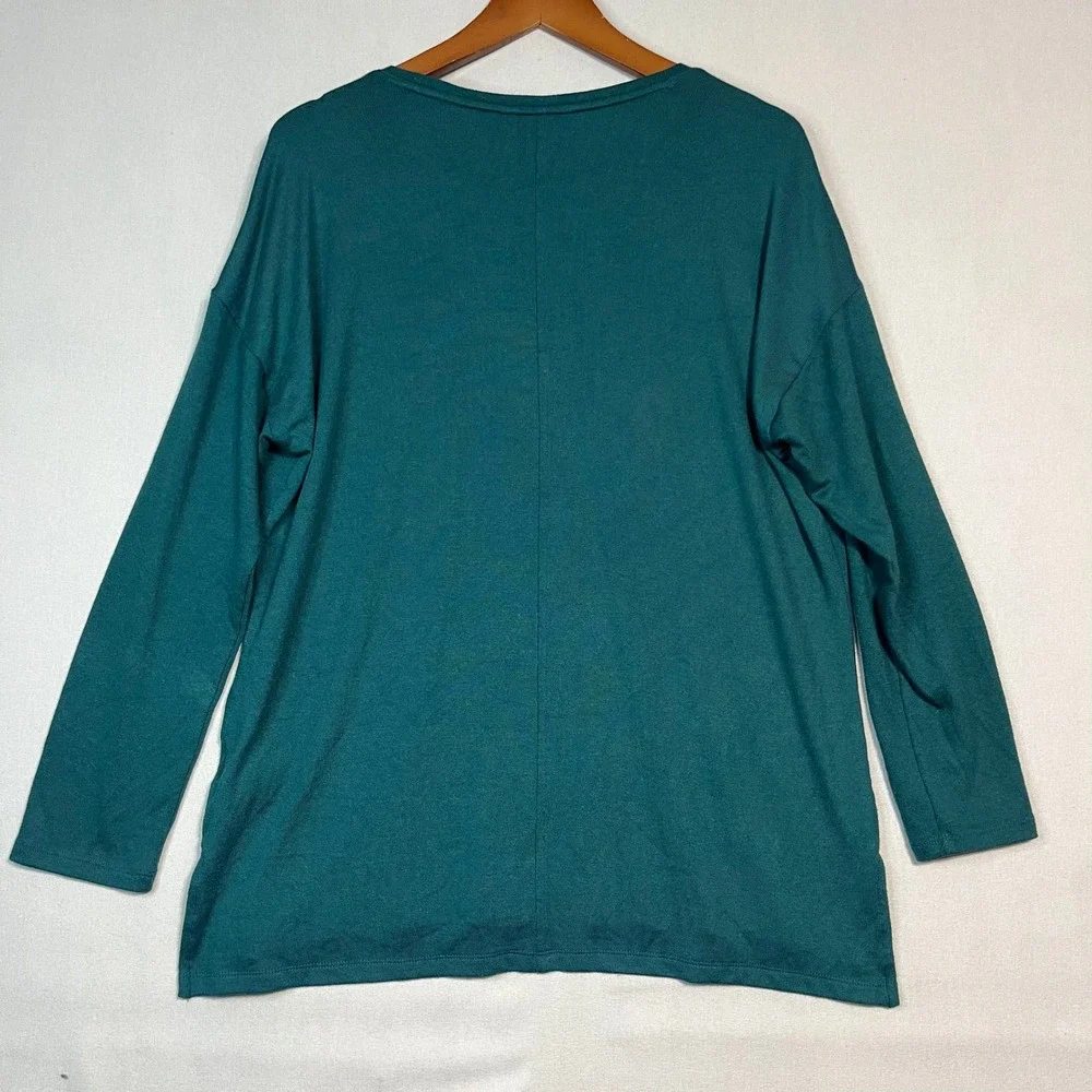 Banana Republic Teal Green Ribbed‎ Knit Oversized Long Sleeve Sweater  - Size L